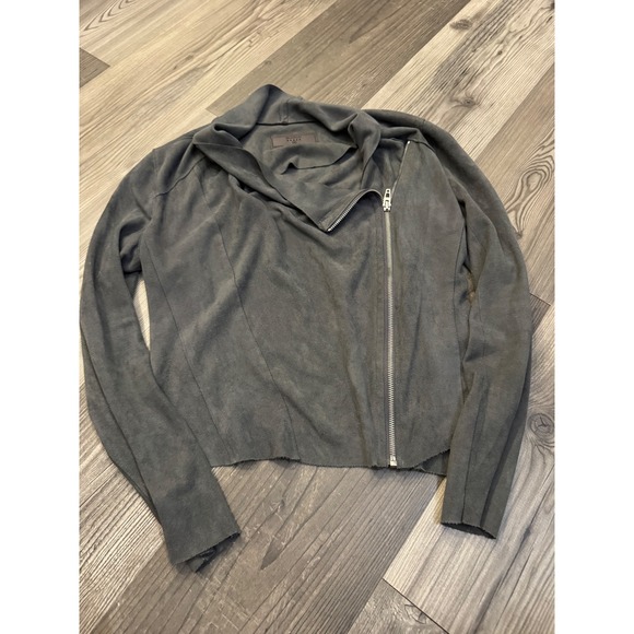 Blank NYC Jackets & Blazers - Blank NYC Womens Gray Faux Suede Asymmetric Zip Moto Jacket XS 76X-9020NO
